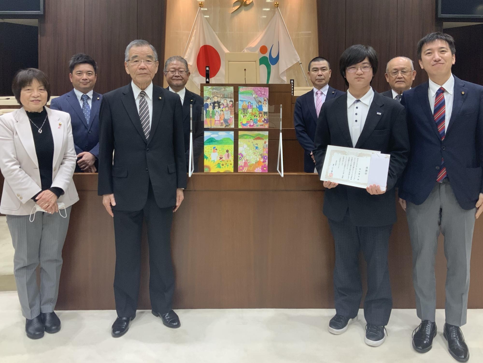 福津市議会だよりの表紙絵の表彰式と表紙絵の募集