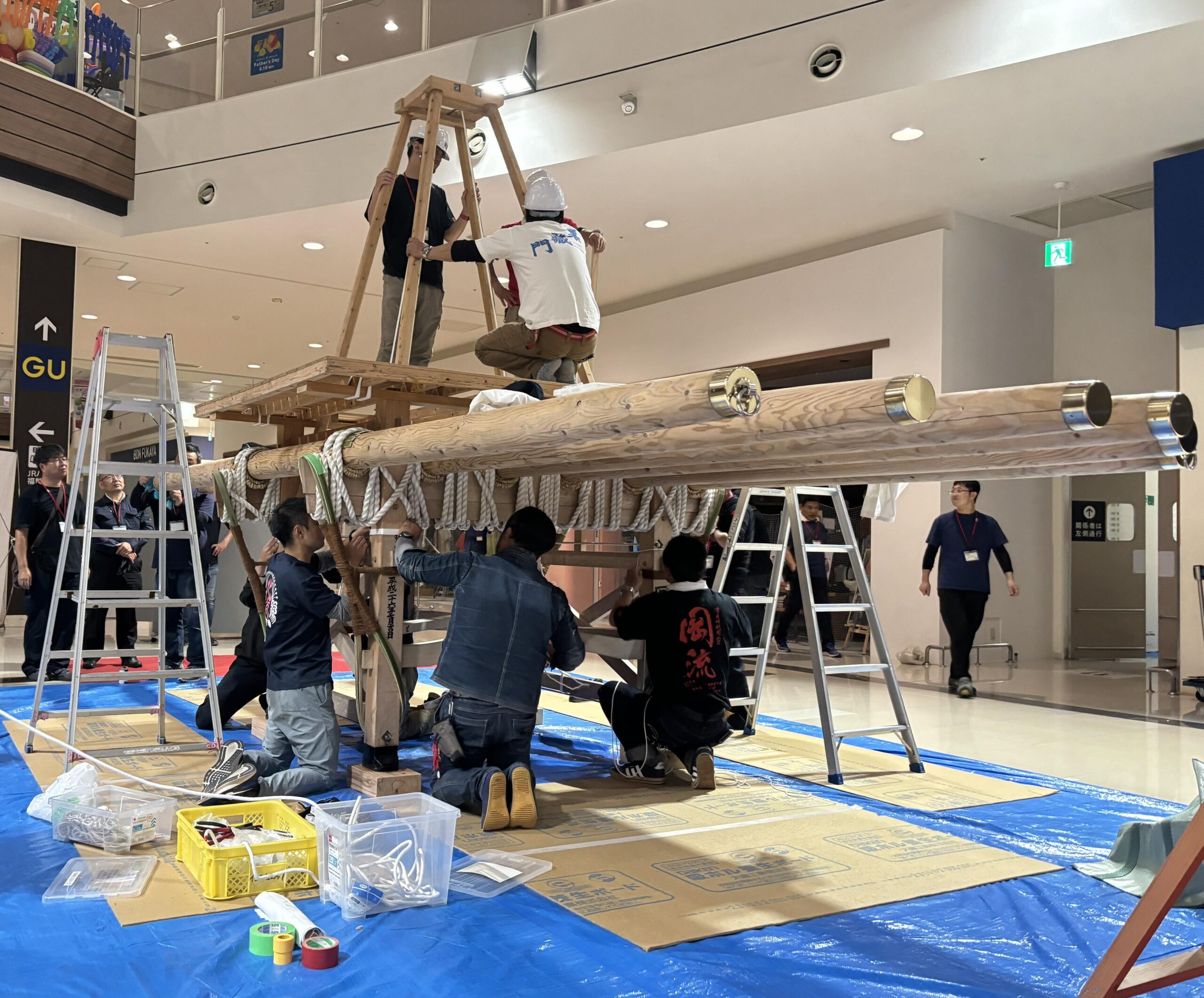イオンモール福津で津屋崎祇園山笠の記念展示