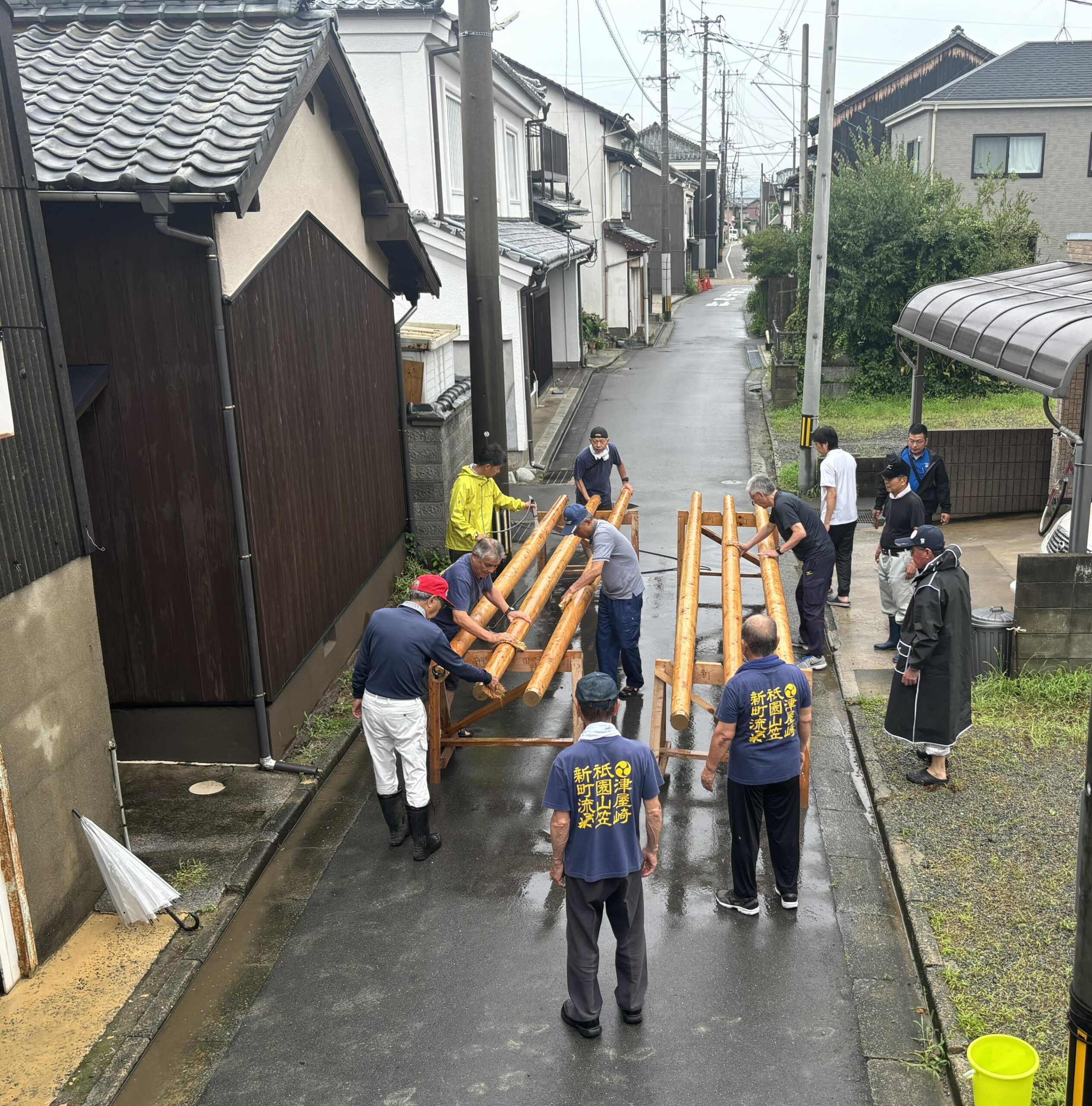 新町流れの津屋崎祇園山笠の準備が始まりました。