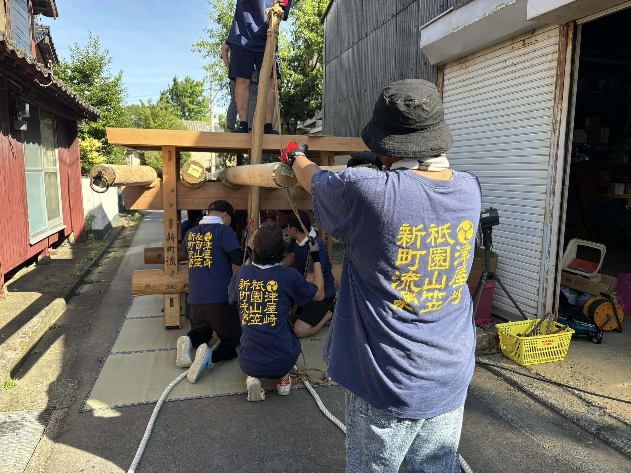 山笠本番に向けて棒がらめ