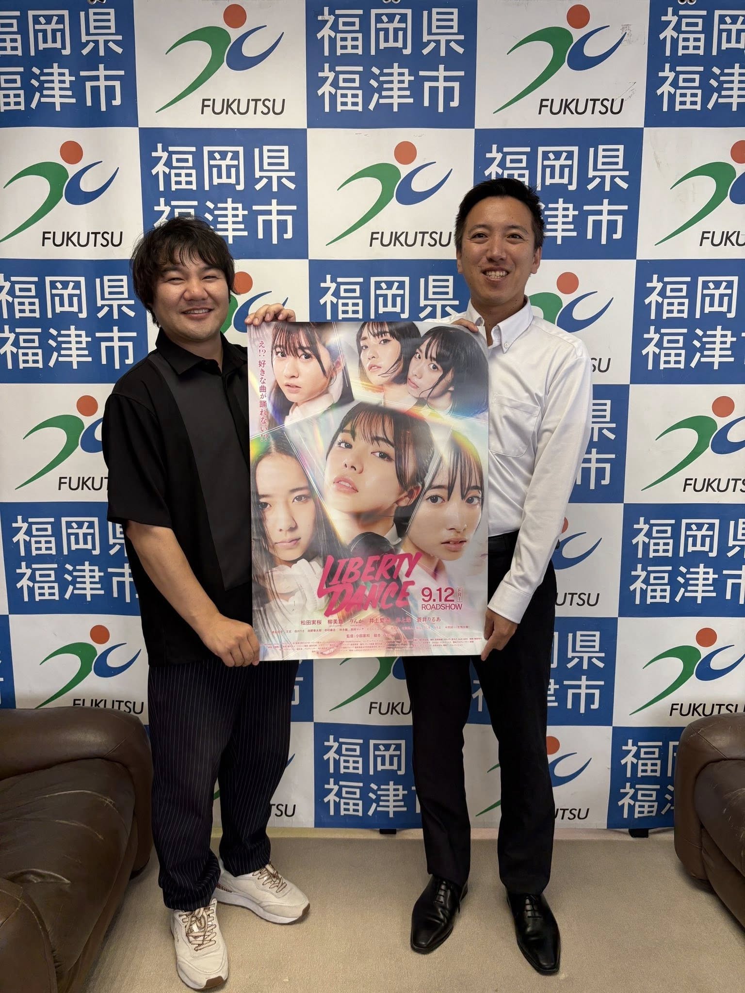 映画『LIBERTY DANCE』の舞台挨拶のため小田監督が福津に来訪