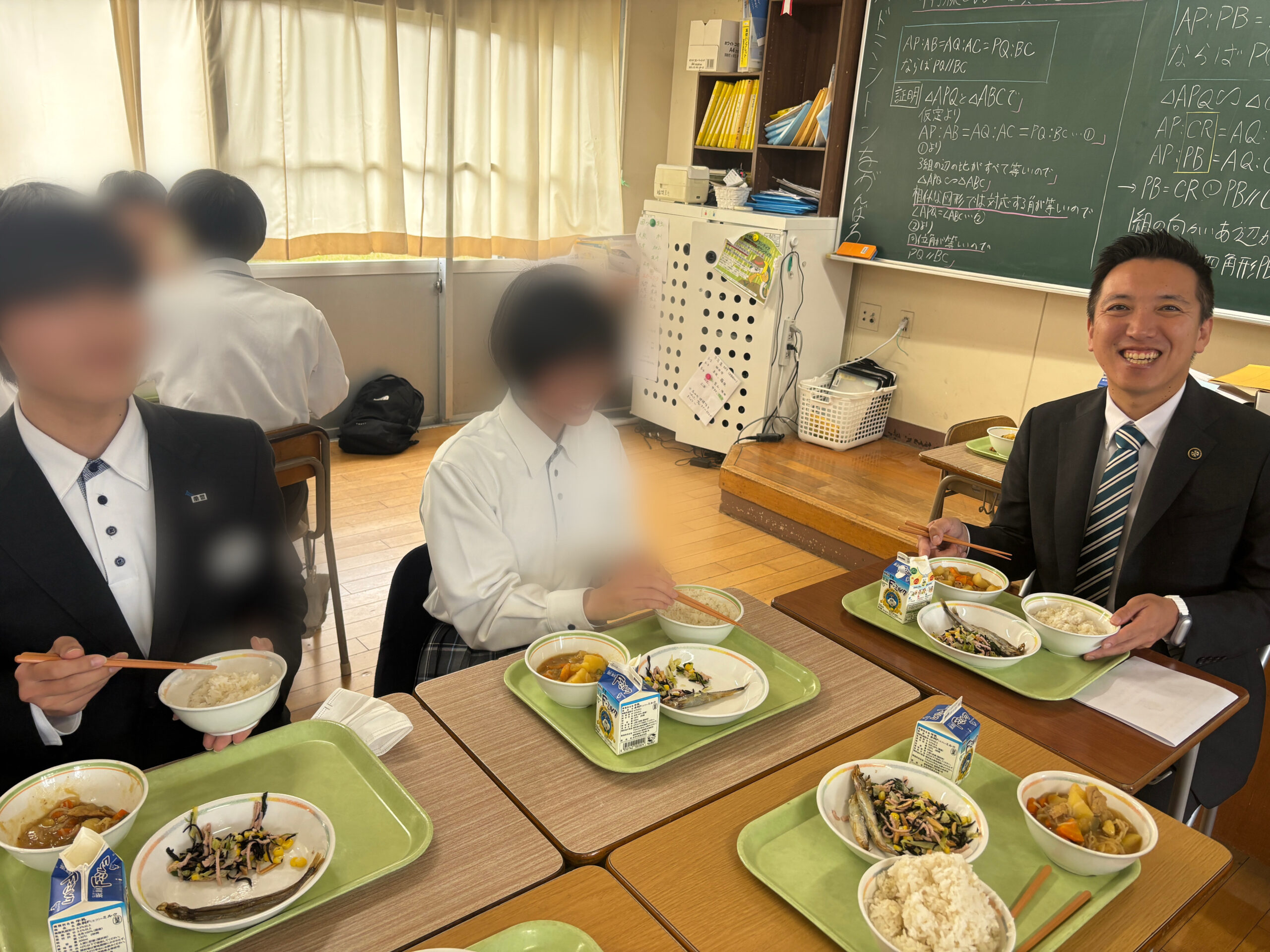 福井市長と楽しい給食＆お弁当（福間東中学校）